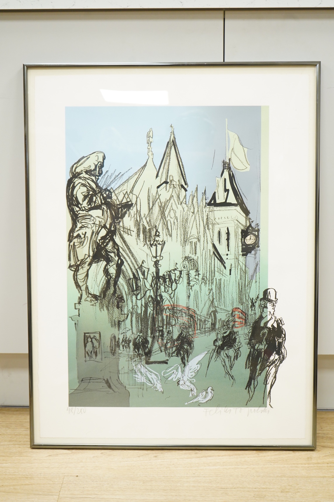 Feliks Topolski RA (Polish, 1907-1989), ‘The Law Courts’, signed in pencil, limited edition 48/250, screen print, 74 x 54cm